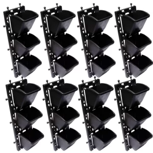 Vertical Wall Garden Panel with Hanging Pots - 8 Panels with 24 Hanging Pots
